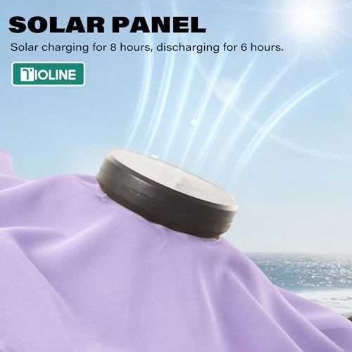 9' Patio Umbrella with solar lights Outdoor Garden Umbrella purple