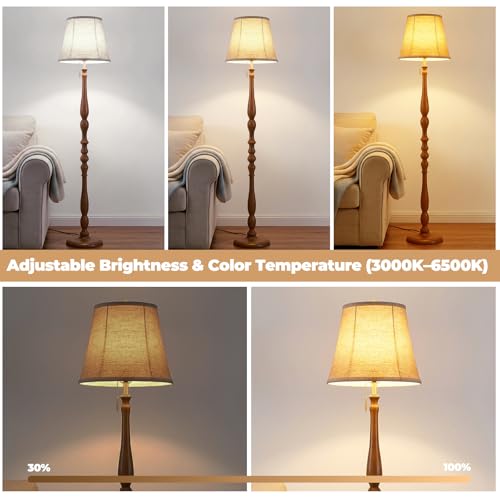 Wood Floor Lamp for Living Room (Walnut)