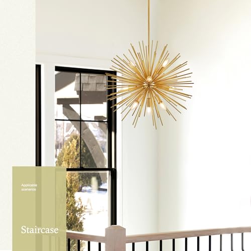 24" Gold Sputnik Chandelier 9