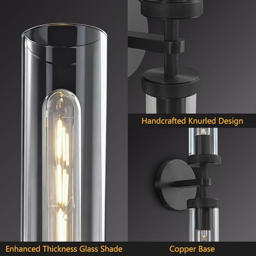 30 inch Wall Sconce Bathroom Sconce Hardwired Black Wall Sconce