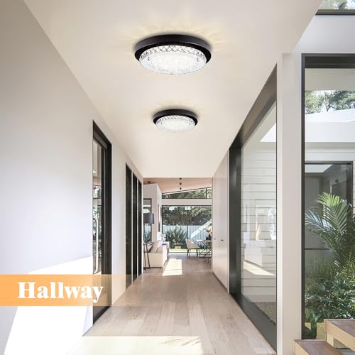 Crystal Flush Mount Ceiling Light LED Dimmable Closet Light Bathroom Light