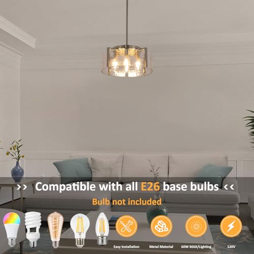 Nickel Chandeliers for Dining Room Light Fixture