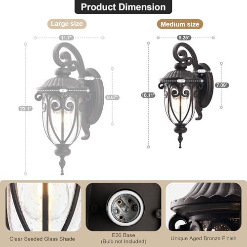 18 Inch Outdoor Porch Light with Wall Mount