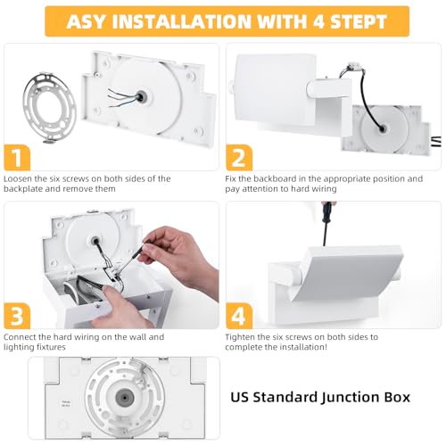 Outdoor LED Wall Light 40W White Flood Lights 350°Rotation Exterior Lighting Fixture Commercial Security 3000K Waterporof for Barn Yard Garage Building Area Backyard