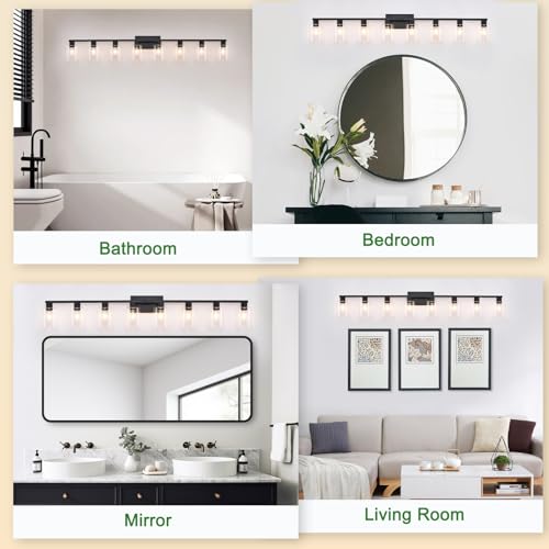 8 Light Black Vanity Light Fixtures