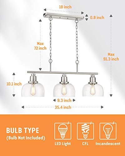 3 Light Kitchen Island Light