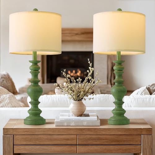 27" Sage Green Table Lamps Set of 2 (2 Count)