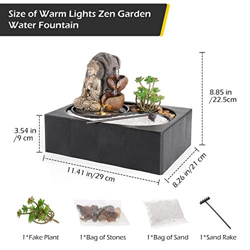 Indoor Water Fountains Tabletop Water Fountain with Warm Light