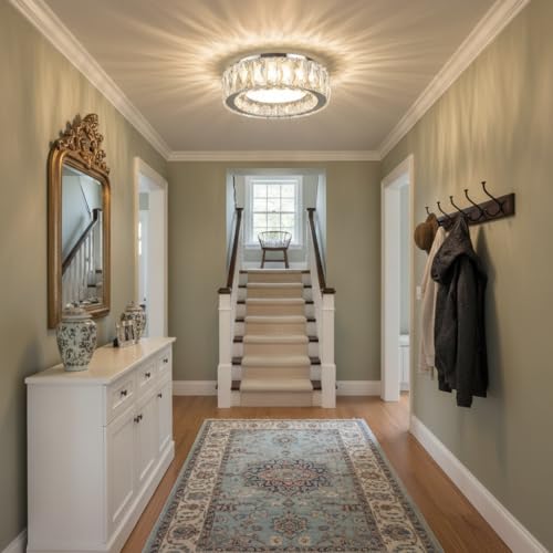 11 Inch Dimmable Luxury Crystal LED Flush Mount Ceiling Light