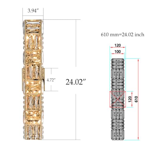 Modern Gold Crystal Wall Sconce