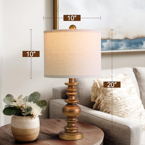 20" Antique Gold Table Lamps Set of 2 (2 Count)