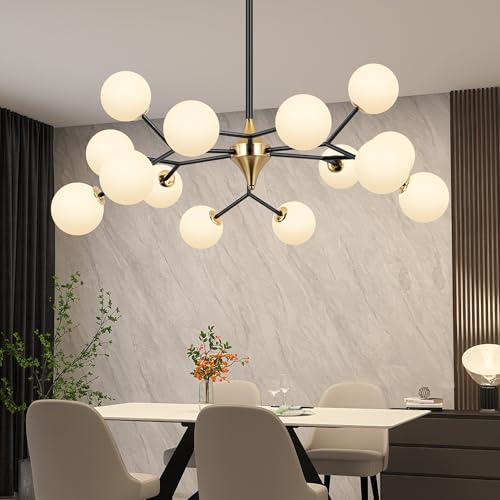 39" Black and Gold Sputnik Chandelier 15 (15 Count)