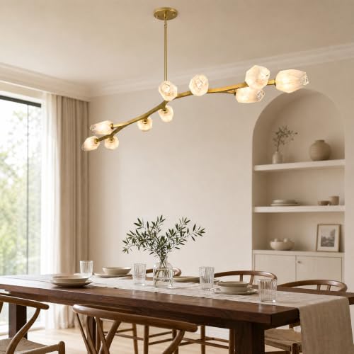 Modern Gold Linear Long Chandelier