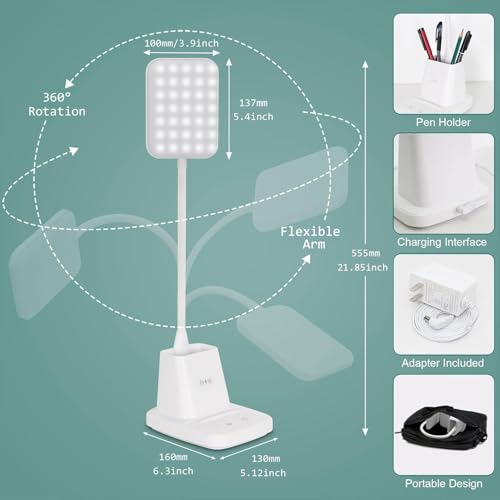 Upgraded 10W Wireless Charging LED Desk Lamp with Pen Holder
