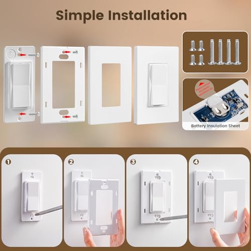 3 Way Wireless Light Switch and Receiver Kit