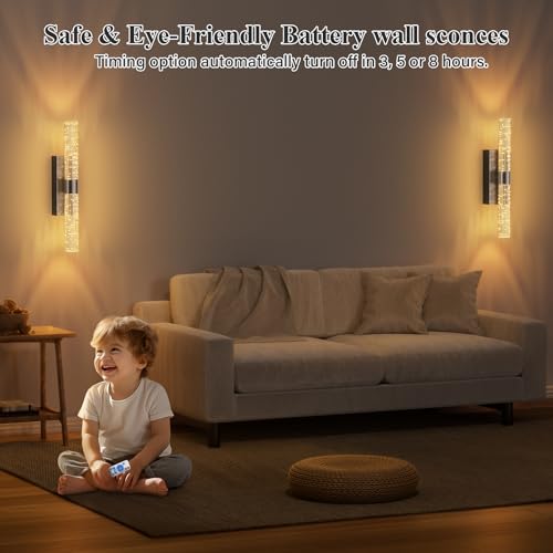 Battery Operated Wall Sconces Set of 2 (2 Count)