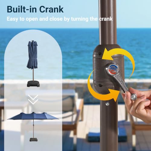 14.5 Ft x 8.5 Ft Rectangular Market Umbrella with Color