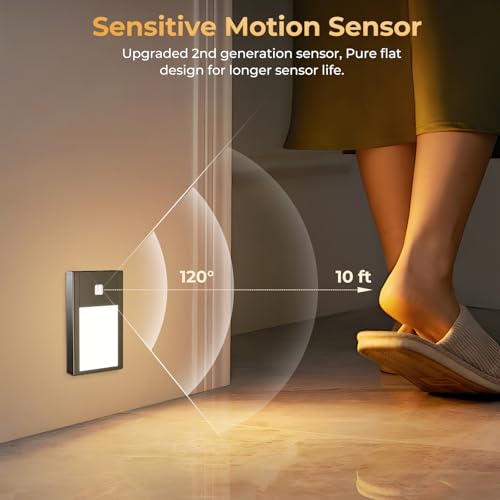 3 Pack Rechargeable Stair Lights Motion Sensor 1800mAh Battery Powered (3 Count)