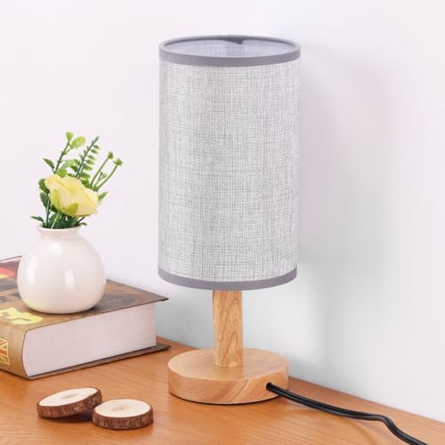 Gray Small Bedside Table Lamp for Bedroom