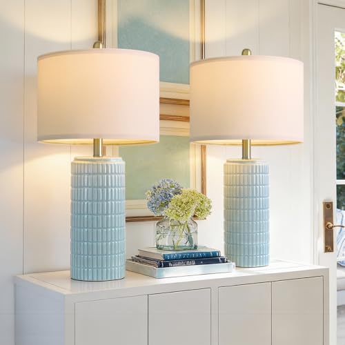 23" Light Blue Table Lamps Set of 2 (2 Count)