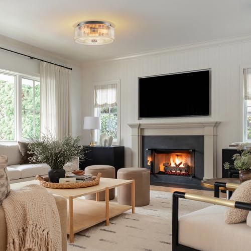 13.9 Inch Brushed Nickel Flush Mount Ceiling Light