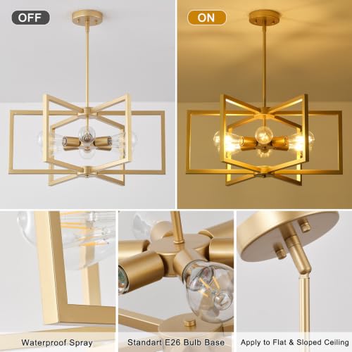 23.6” Gold Chandelier for Kitchen