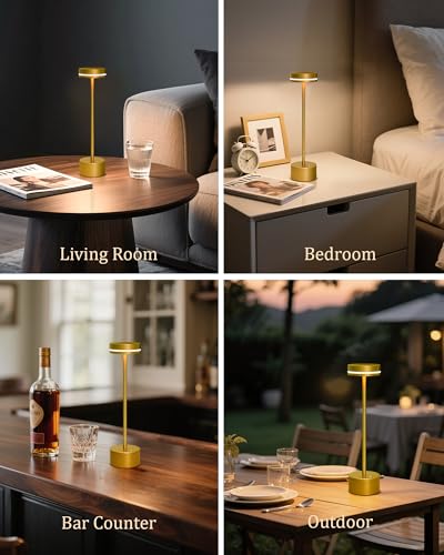 2 Pack LED Cordless Table Lamp Rechargeable (2 Count)