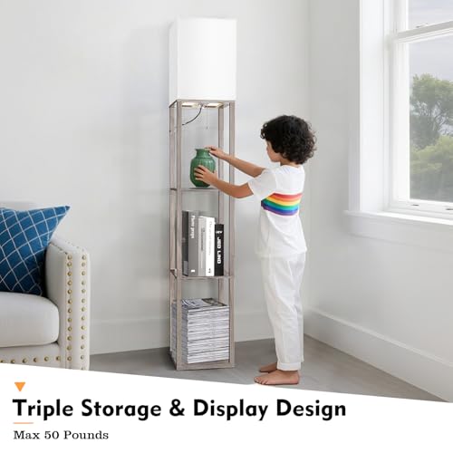 Floor Lamp with Shelves