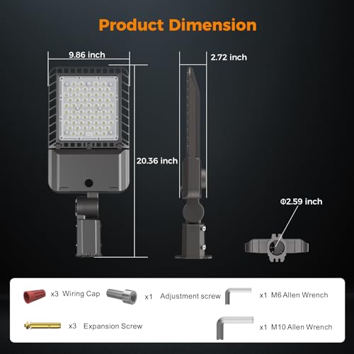 180W LED Parking Lot Light 45000LM Outdoor Street Lights 3 Pack