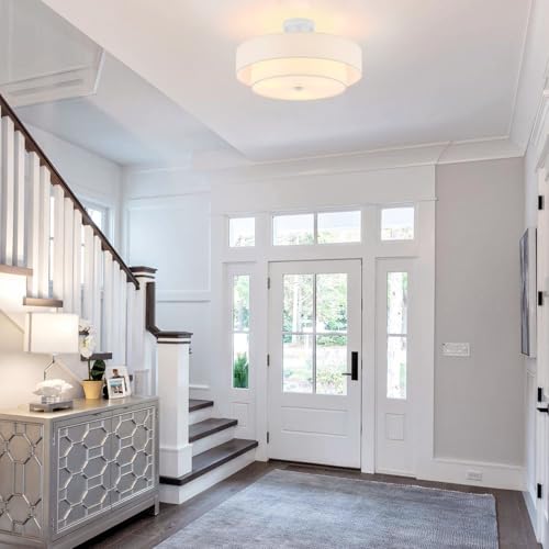 18" White Semi Flush Mount Ceiling Light