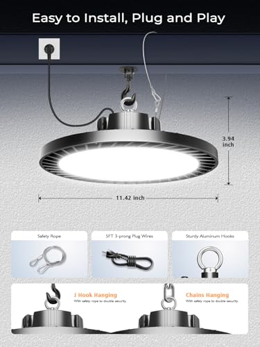 UFO LED High Bay Light 200W 30000LM 5000K High Bay LED Shop Lights (12 Count)