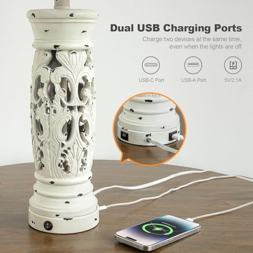 27.25” Farmhouse Table Lamps Set of 2 (2 Count)