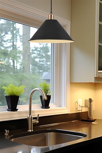 14" Large Industrial Metal Pendant Light Shade Covers (3 Count)