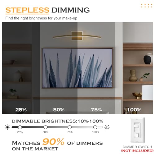 Modern LED Wall Sconce Gold Light Fixtures Over Mirror Modern Bath Wall Lighting for Bathroom