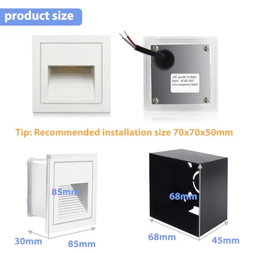 120V Indoor Outdoor Recessed Step Lights for Stair Warm White 8Pack (4 Count)