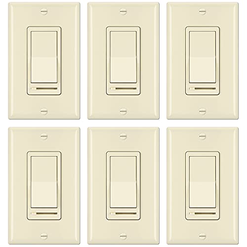 6PK Dimmer Wall Light Switch (6 Count)