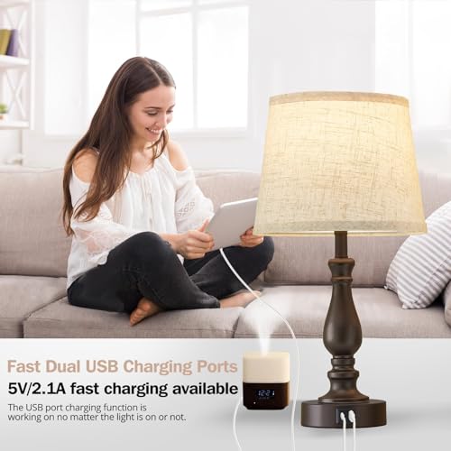 Table Lamps for Bedrooms Set of 2 (2 Count)