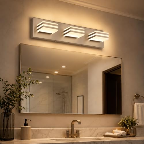 3 Light Brushed Nickel Vanity Light for Bathroom