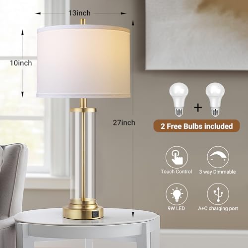 Glass Table Lamps Set of 2 (2 Count)
