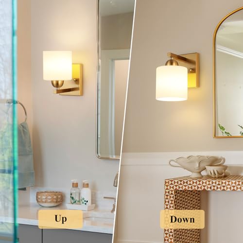 Gold Milk Glass Wall Sconces