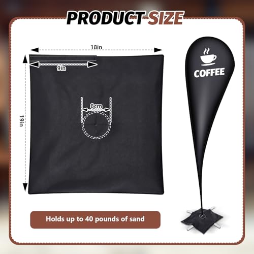 3 Pcs Sandbag Feather Flag Sand Weights Black Bag Umbrella Base