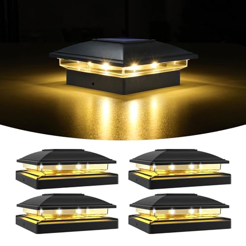 Black Solar Post Cap Lights (4 Count)