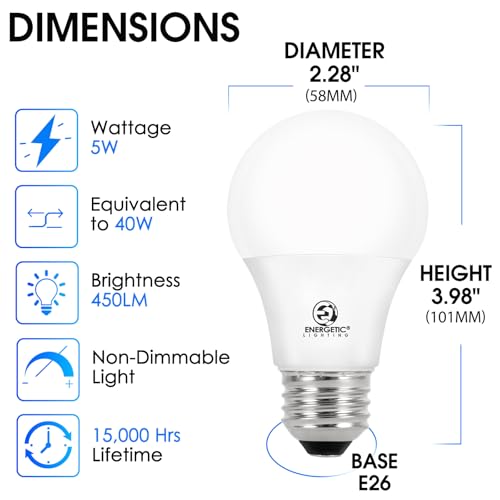 Energetic Lighting 40W Equivalent A19 LED Light Bulb (4 Count)