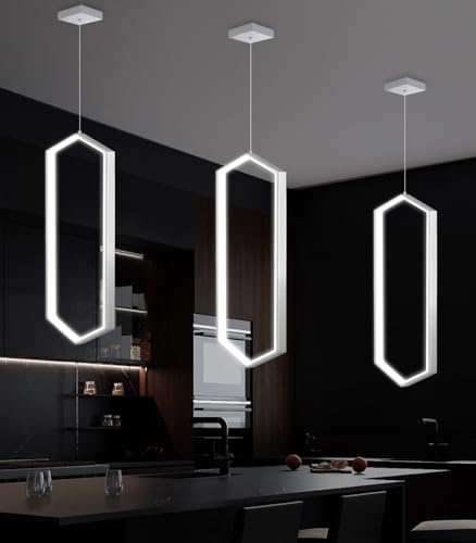 Ring Dimmable Pendant Lighting Adjust LED Mini Chandelier Ceiling Light Fixtures for Kitchen Island Dining Room Living Room Bedroom Hallway Silver