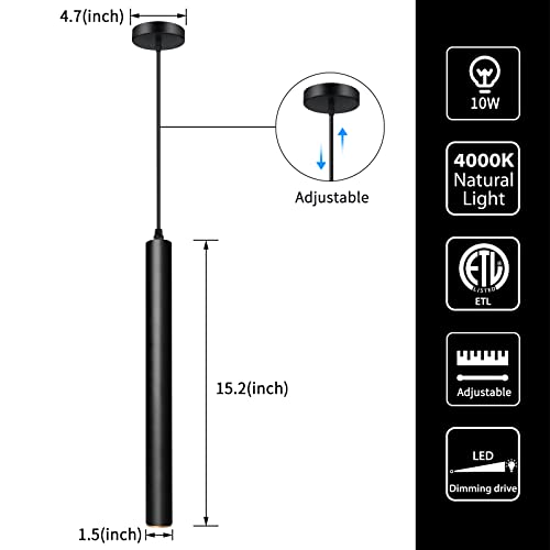 Modern Pendant Lights 4000K LED Dimmable Pendant Light Fixtures Pendant Lighting for Kitchen Island (3 Count)