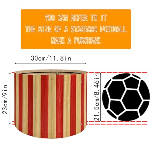 bamboo lamp shade modern decorative red stripe groovy unique Lamp Replacement Accessories E27 size 30x23cm