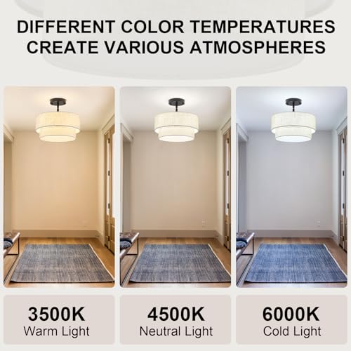 3 Light Semi Flush Mount Ceiling Light