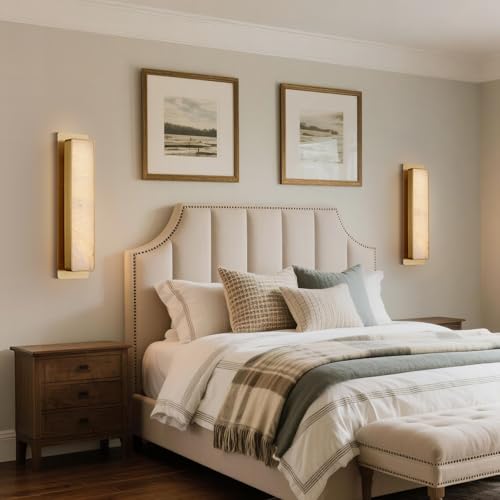 19.7" Alabaster Wall Sconce Set of 2 (2 Count)