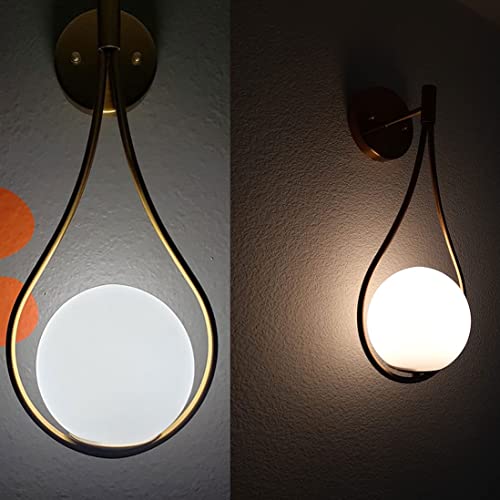 Mid Century Brass Globe Wall Sconce (2 Count)