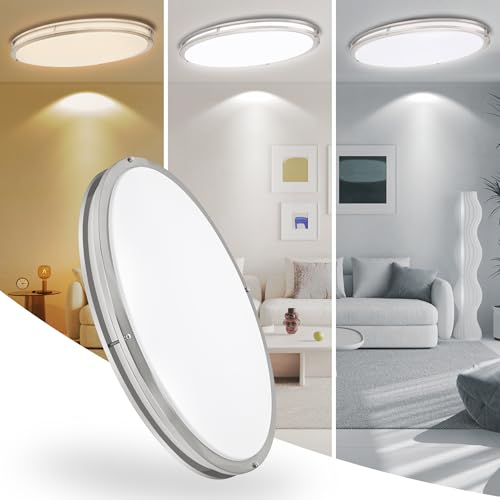 33 Inch Oval Brushed Nickel Ceiling Light Fixture